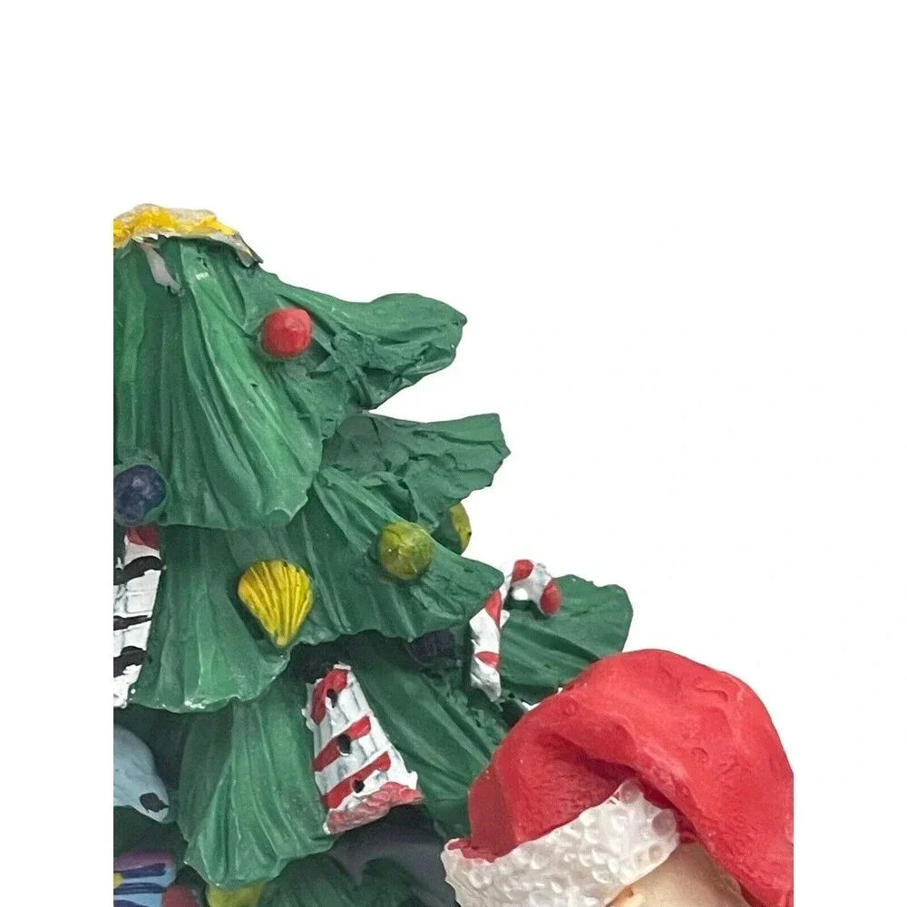 SEASIDE SANTA Claus Feeding a Dolphin Christmas ornament RARE
